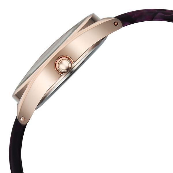 Fastrack Younique Quartz Analog Purple Mother Of Pearl Dial Two Toned Acetate & Metal Strap Watch For Girls - image number 4