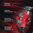 Fastrack Overdrive Chronograph Micromotor Grey Dial Grey Stainless Steel Strap Watch For Guys - image number 2