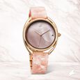 Fastrack Younique Quartz Analog Pink Color Mother Of Pearl Dial Acetate And Metal Strap Watch For Girls - image number 0