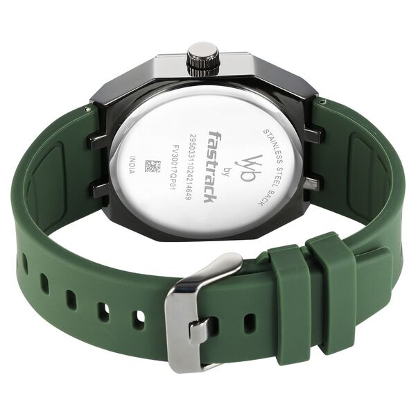 Vyb Rebel By Fastrack Quartz Analog Green Dial Silicone Strap Watch For Guys - image number 5