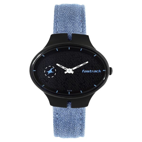 Fastrack Denim Quartz Analog Black Dial Denim Strap Watch for Girls - image number 0