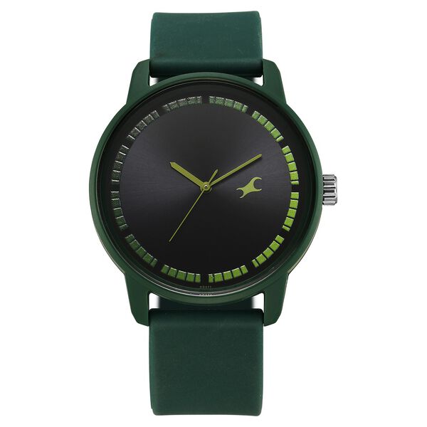 Fastrack Tees Urbanique Quartz Analog Black Dial Silicone Strap watch For Guys - image number 0