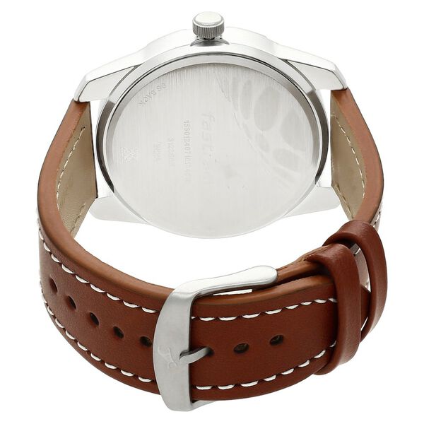 Fastrack Hitlist Quartz Analog Blue Dial Leather Strap Watch for Guys - image number 4