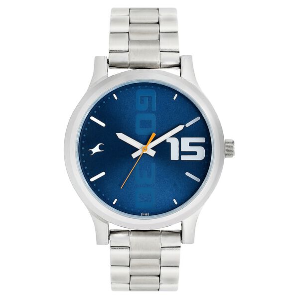 Fastrack Bold Quartz Analog Blue Dial Stainless Steel Strap Watch for Guys - image number 0