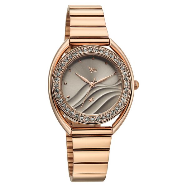 Vyb Eclipse By Fastrack Quartz Analog Grey Dial Rose Gold Stainless Steel Strap Watch For Girls - image number 1