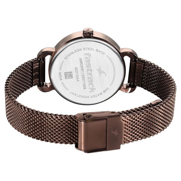 Fastrack Pulse Quartz Analog Brown Dial Stainless Steel Strap Watch for Girls - image number 4