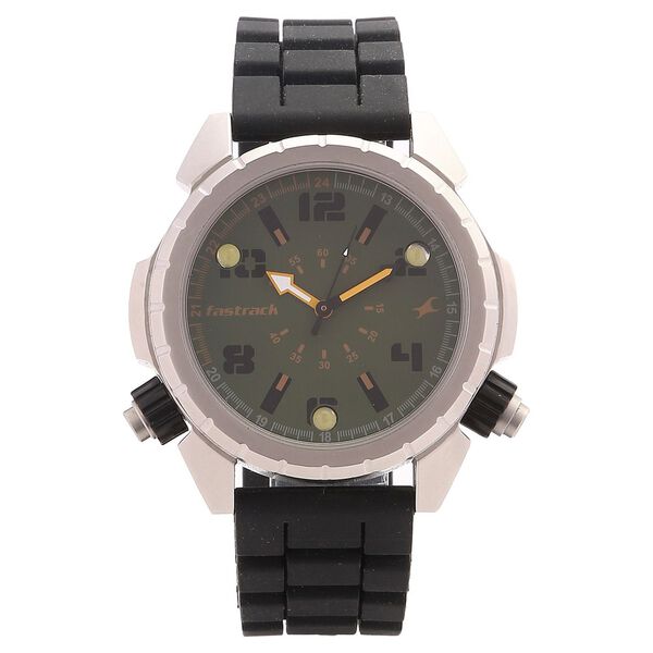 Fastrack Quartz Analog Green Dial Silicone Strap Watch for Guys - image number 0