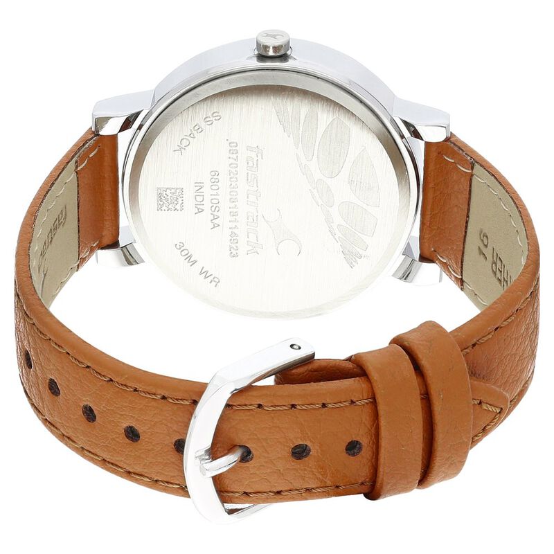 Fastrack Tropical Waters Quartz Analog Black Dial Leather Strap Watch ...