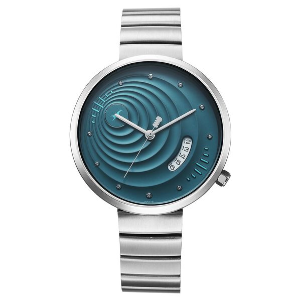 Fastrack Groove Quartz Analog with Date Teal Dial Girls Stainless Steel Watch - image number 0