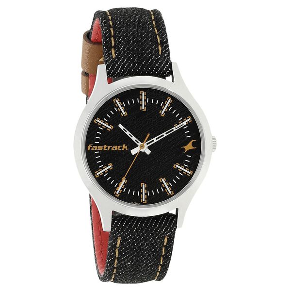 Fastrack Denim Quartz Analog Black Dial Denim Strap Watch for Girls - image number 1