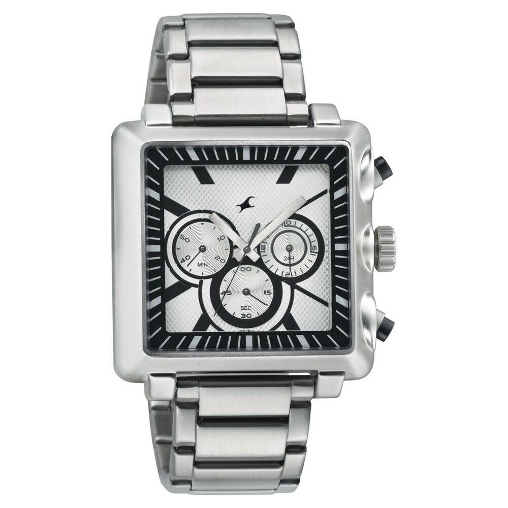 Fastrack Quartz Chronograph Silver Dial Stainless Steel Strap