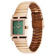 Vyb Showstopper By Fastrack Quartz Analog Green Dial Rose Gold Stainless Steel Strap Watch For Girls - image number 4