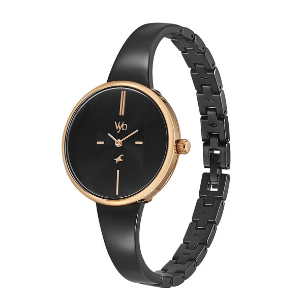 Fastrack Vyb Siren Quartz Analog Black Dial Metal Strap Watch for Girls - image number 3