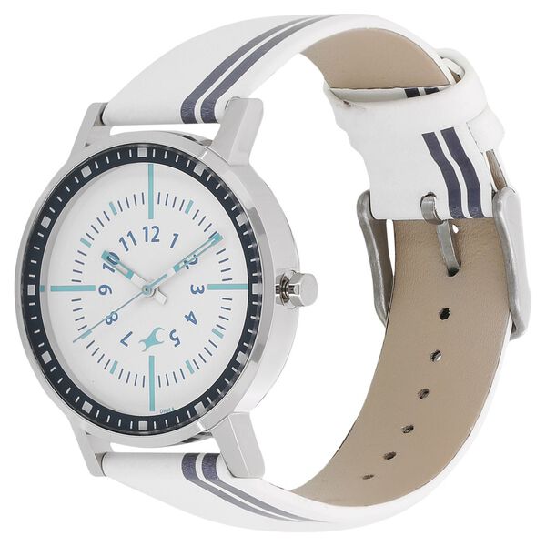 Fastrack Varsity Quartz Analog White Dial Leather Strap Watch for Girls - image number 1
