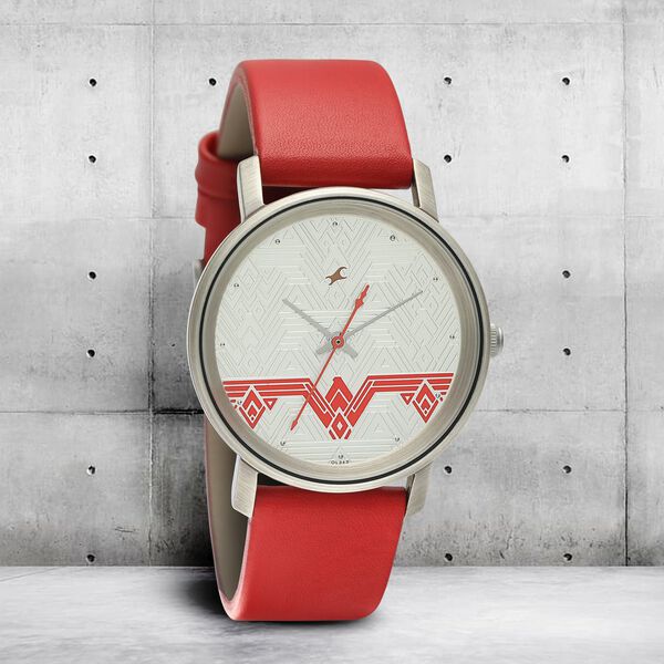 Fastrack Wonder Woman Quartz Analog Silver Dial Leather Strap Watch for Girls - image number 0