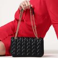 Quiltgrid white shoulder bag