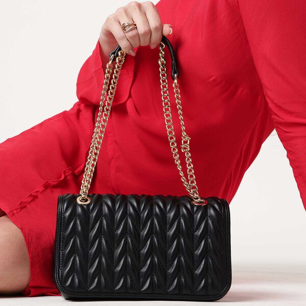 Quiltgrid black shoulder bag - image number 0
