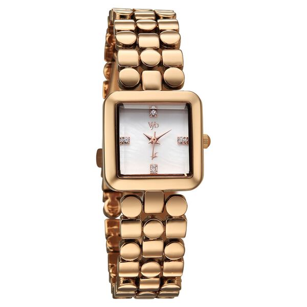 Vyb Iconiqu? By Fastrack Quartz Analog Mother of Pearl Dial Rose Gold Metal Strap Watch For Girls - image number 2