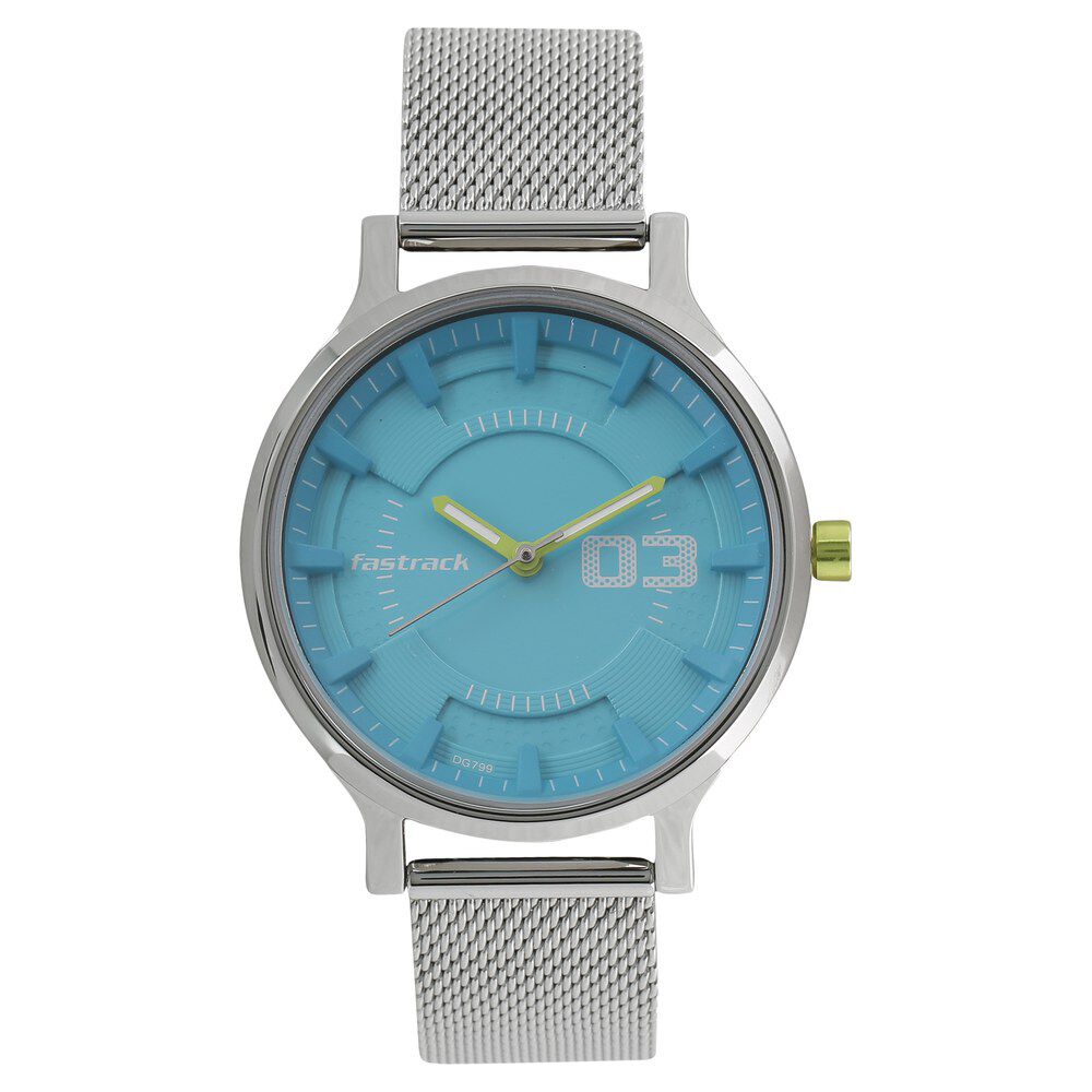 Fastrack Loopholes Quartz Analog Blue Dial Stainless Steel Strap