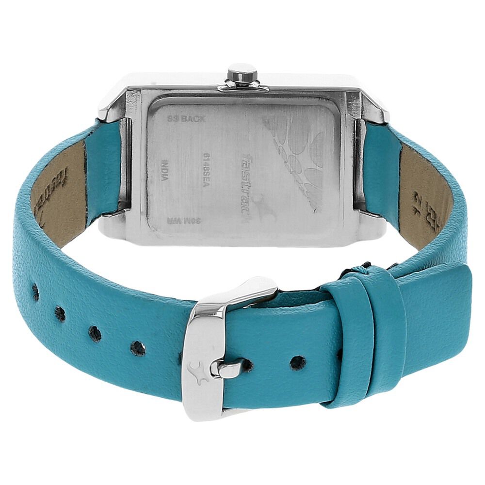 Buy Online Fastrack Quartz Analog Green Dial Leather Strap Watch for Girls 6148sl01c Fastrack