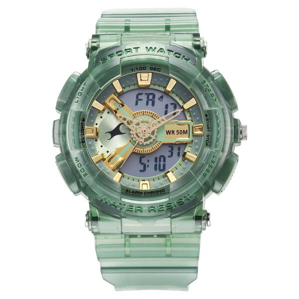 Fastrack StreetStyle Digital Dial Translucent Green PU Strap Watch For Guys - image number 0