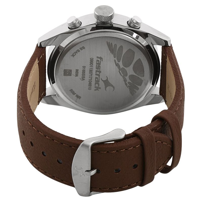 Fastrack All Nighters Quartz Multifunction Brown Dial Leather Strap Watch  for Guys