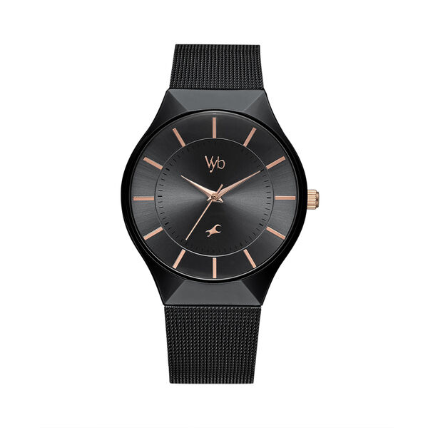 Fastrack Vyb Successor Quartz Analog Black Dial Stainless Steel Strap Watch for Girls - image number 0