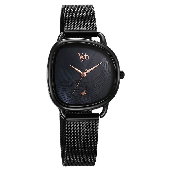 Fastrack Vyb Manifester Quartz Analog Black Dial Stainless Steel Strap Watch for Girls - image number 2