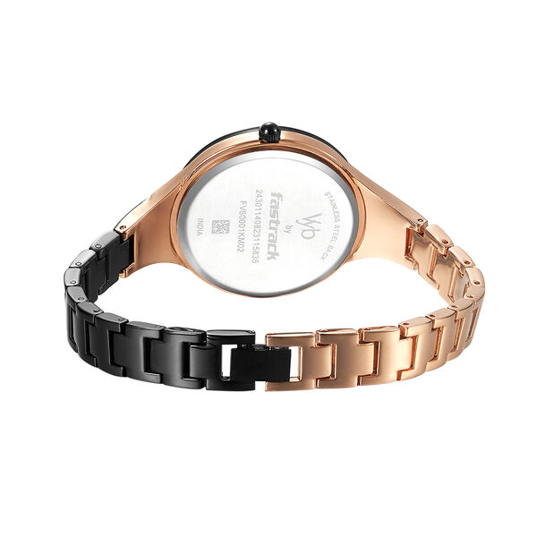 Fastrack Vyb Striker Quartz Analog Rose Gold Dial Metal Strap Watch for Girls - image number 5