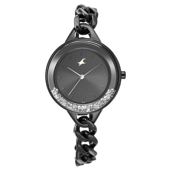 Fastrack Glitch Quartz Analog Black Dial Metal Strap Watch for Girls - image number 1
