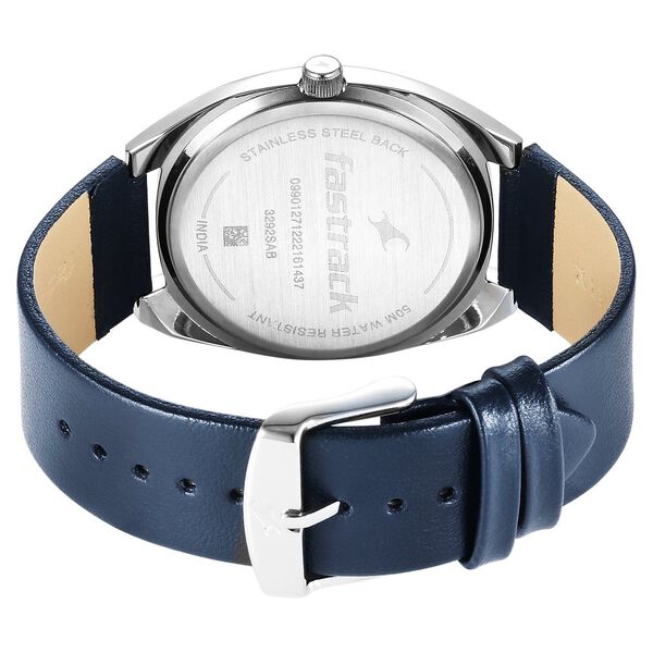 Fastrack Snob X Silver Dial Leather Strap Watch for Guys - image number 4