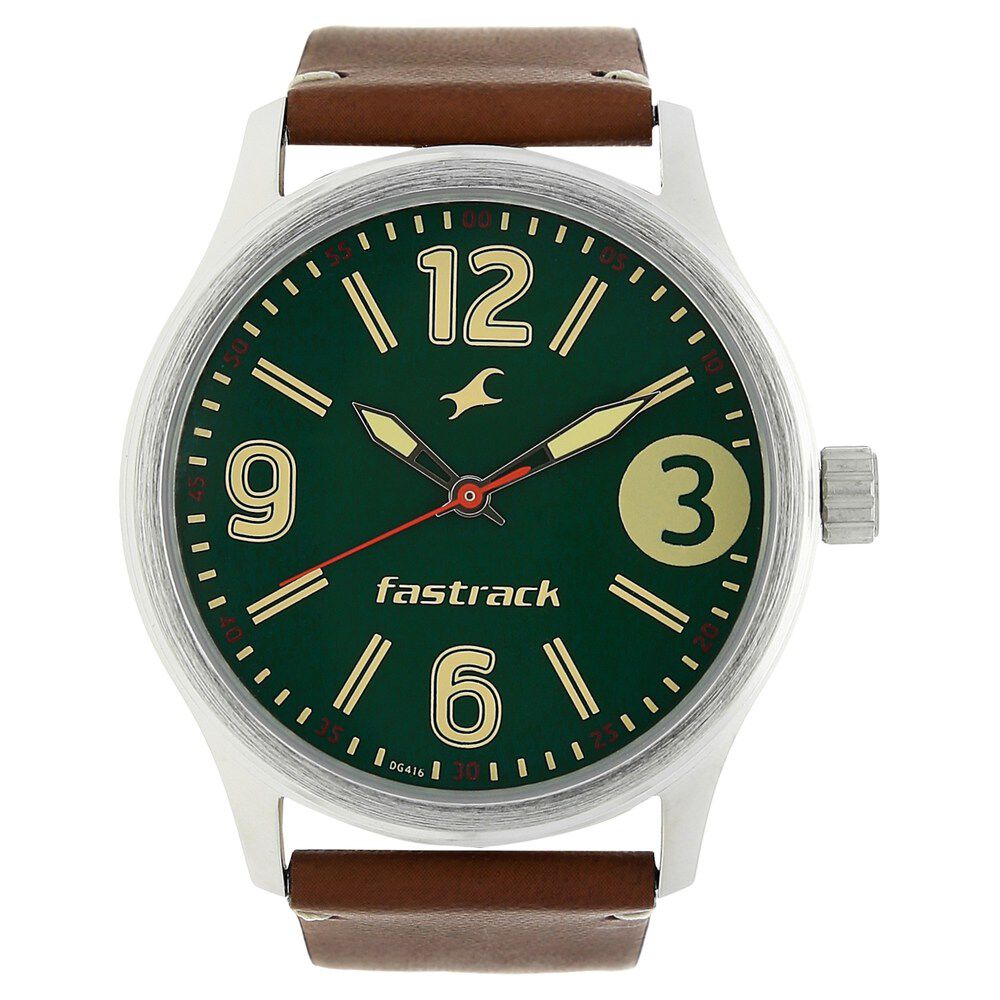Fastrack watch green on sale dial