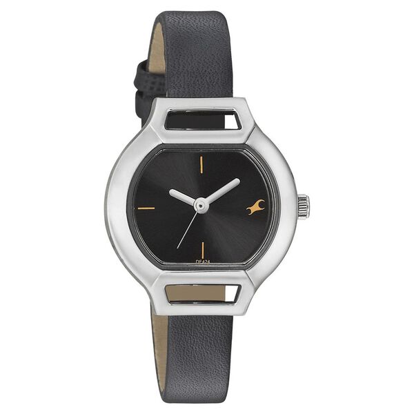 Fastrack Quartz Analog Black Dial Leather Strap Watch for Girls - image number 0