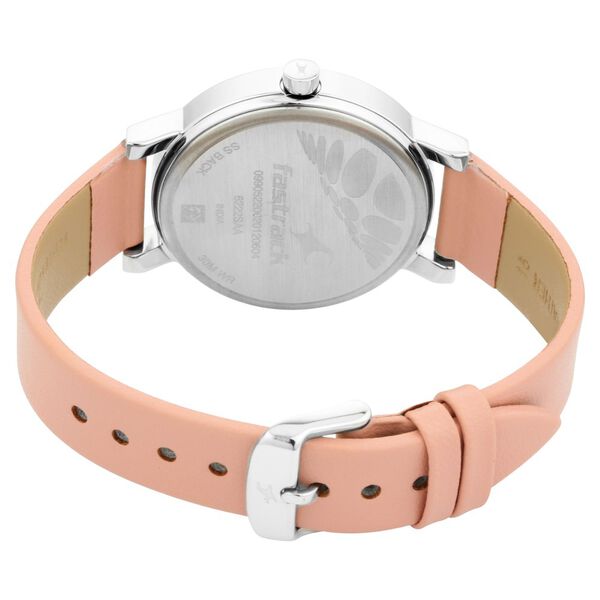 Fastrack Animal Print Quartz Analog with Date Rose Gold Dial Leather Strap Watch for Girls - image number 5