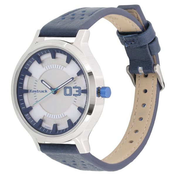 Fastrack Loopholes Quartz Analog White Dial Leather Strap Watch for Girls - image number 1