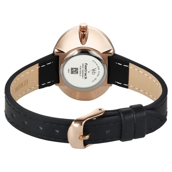Vyb Mirage By Fastrack Quartz Analog Black Dial Black Split leather Strap Watch For Girls - image number 6