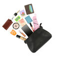 Fastrack Pleat-Quilted Satchel with Acetate Chain Handle in Black - image number 6