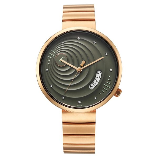 Fastrack Groove Quartz Analog with Date Green Dial Girls Stainless Steel Watch - image number 1