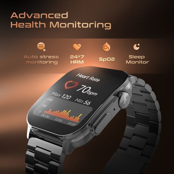 Fastrack Revoltt FS2 Pro (Metal) 1.96" Super AMOLED Smart Watch Metal Body with 1000 Nits Brightness SpO2 - image number 4