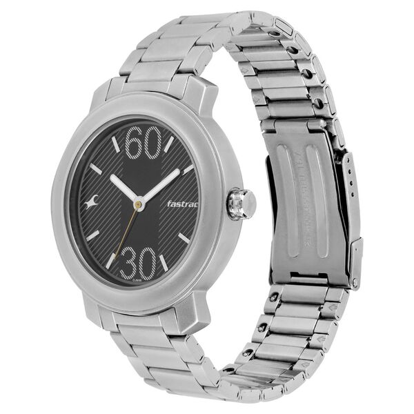 Fastrack Quartz Analog Black Dial Stainless Steel Strap Watch for Guys - image number 2
