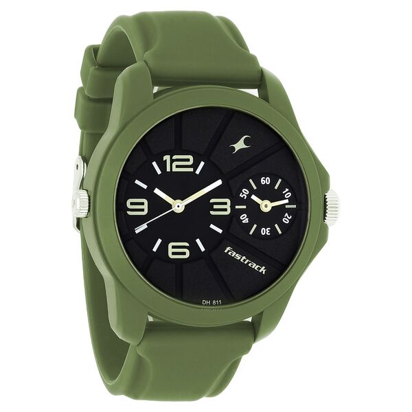 Fastrack Quartz Analog Black Dial Silicone Strap Watch for Guys - image number 1