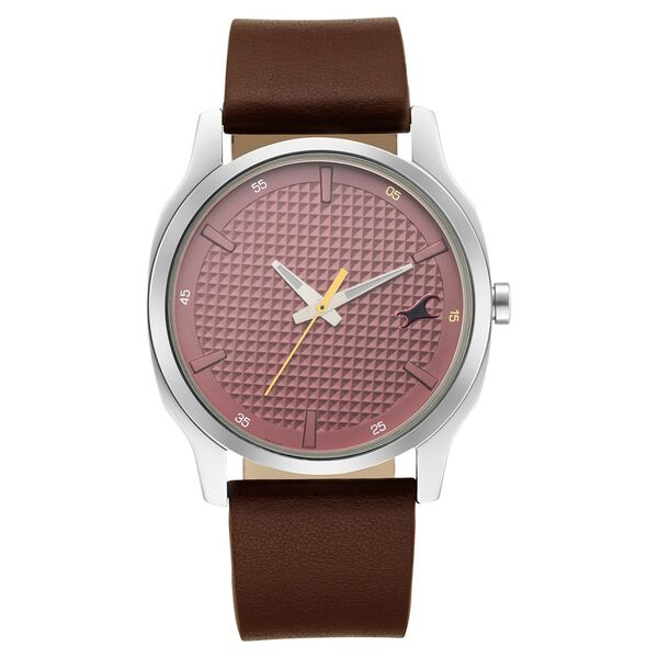 Fastrack Stunners Quartz Analog Red Dial Leather Strap Watch for Guys - image number 2