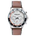 Fastrack Hitlist Quartz Chronograph White Dial Leather Strap Watch for Guys - image number 1