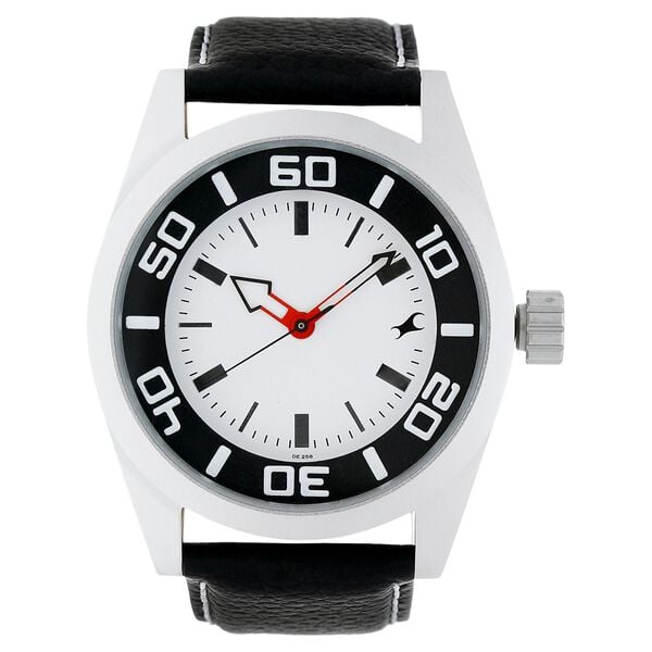 Fastrack Quartz Analog White Dial Leather Strap Watch for Guys - image number 0