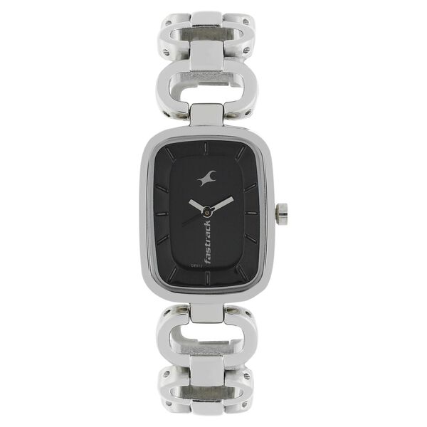Fastrack Quartz Analog Black Dial Metal Strap Watch for Girls - image number 0