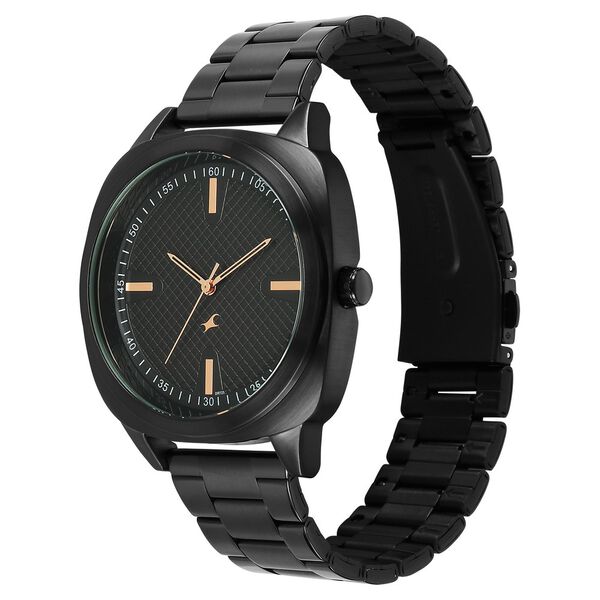 Fastrack Stunners X Quartz Analog Black Dial Stainless Steel Strap Watch For Guys - image number 2