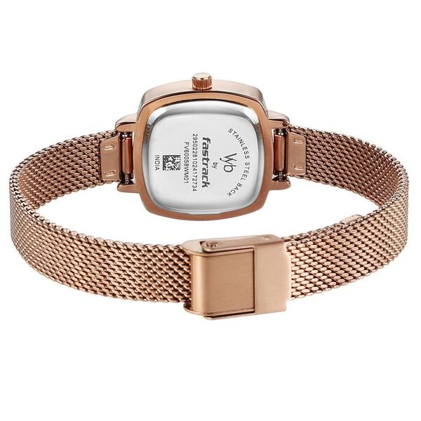 Vyb Seeker By Fastrack Quartz Analog Rose Gold Dial Metal Strap Watch For Girls - image number 6