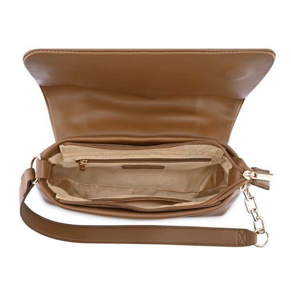 Fastrack Pleated Shoulder Bag with Chain Detailing Sling in Tan - image number 7