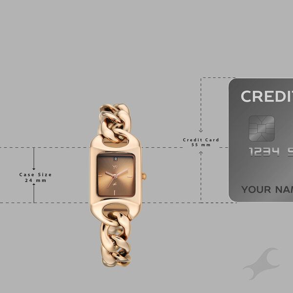Vyb Prodigy By Fastrack Quartz Analog Brown Dial Rose Gold Metal Strap Watch For Girls - image number 3