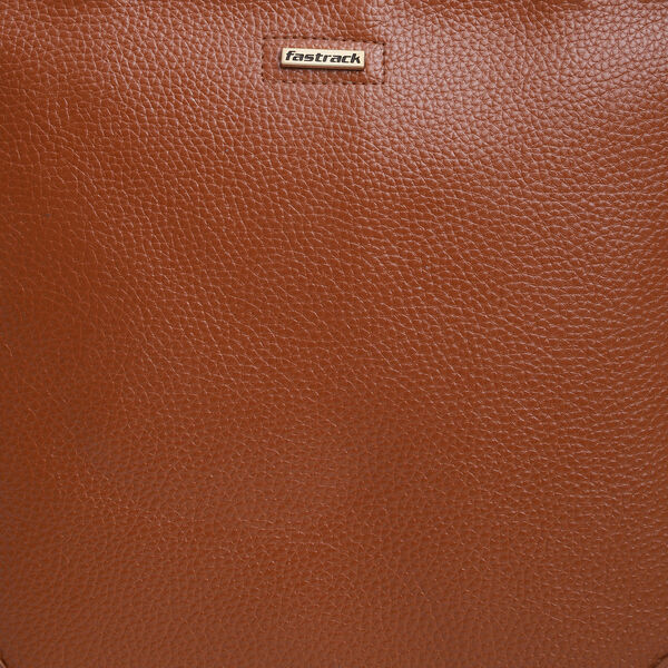Fastrack Stylish Textured Tote Bag for Women | Trendy Casual Bag for Ladies, Women, Girls | Everyday College Bag Made of High-Quality Faux Leather (Tan) - image number 9